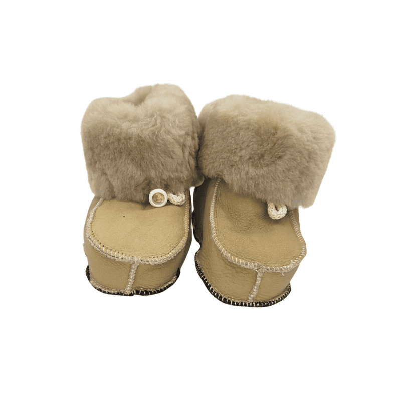 Barna sauðskinns skór-Beige - 24-30mán