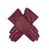 Leðurhanskar flísfóðraðir-burgundy