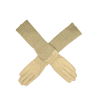 Háir leðurhanskar með stroffi-beige